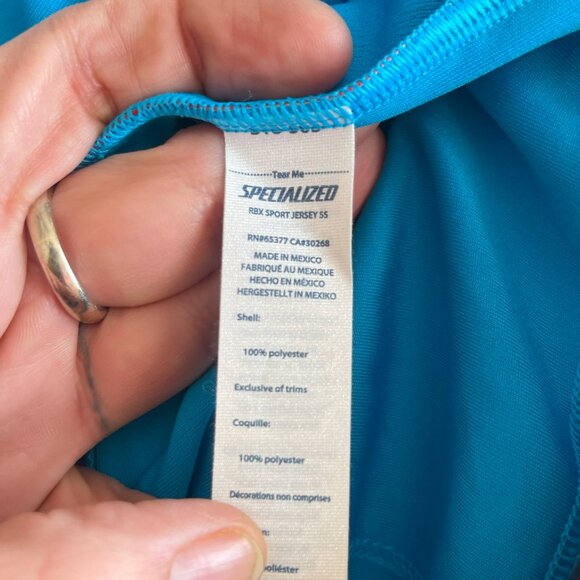 Specialized RBX Sport Logo SS Jersey Cycling Men Medium Blue NWT UV Blocking 50 - Picture 4 of 5